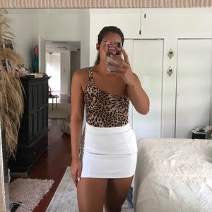 Zaful Leopard Print One Shoulder Bodysuit